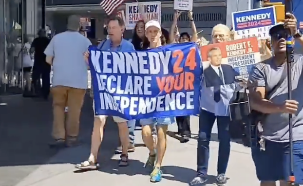 RFK Jr. Supporters Protest Outside CNN…